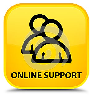 Online support (group icon) special yellow square button