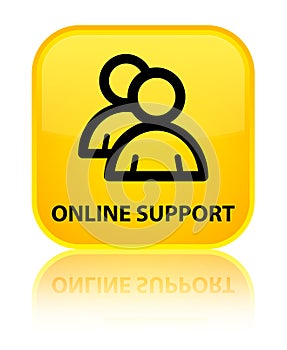 Online support (group icon) special yellow square button