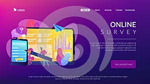 Online survey concept landing page.