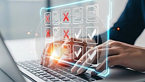 Online survey form displayed on computer background