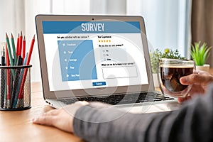 Online survey form for modish digital information collection