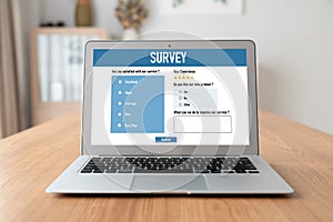 Online survey form for modish digital information collection