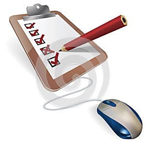 Online survey or questionnaire concept