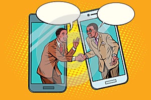 Online the talks of the two businessmen