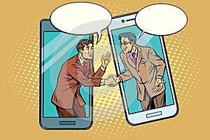 Online the talks of the two businessmen