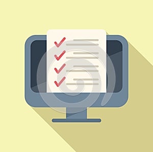 Online task help icon flat vector. Customer support