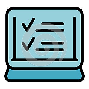 Online task icon vector flat
