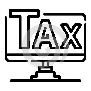 Online tax form icon, outline style
