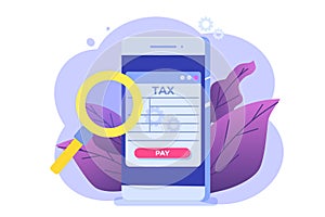 Online tax payment app concept. Can use for landing page template.
