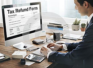 Online Tax Refund Form Concept