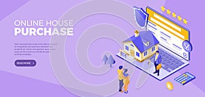 Online technology sale buy purchase house isometric