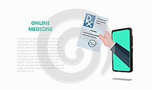 Online tele medicine, drugstore, pharmacy concept. photo