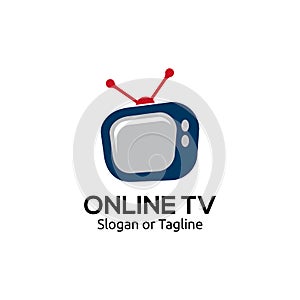 Online television logo design. Smart TV icon. Streaming TV logo