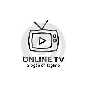 Online television logo design. Smart TV icon. Streaming TV logo