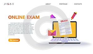 Online testing or exam service concept.