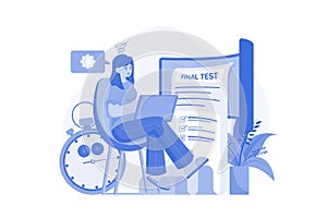 Online Testing Illustration concept on a white background
