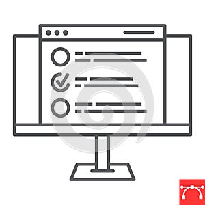 Online testing line icon