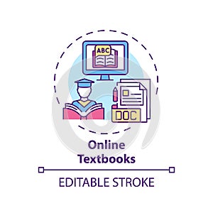 Online textbooks concept icon