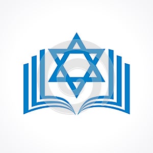 Online torah or tanakh vector logo.