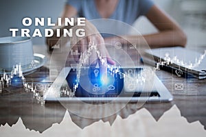 Online trading. internet investment. Business and technology concept.