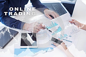 Online trading. Internet investment. Business and technology concept.