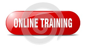 online training button. online training sign. key. push button.