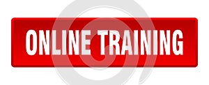 online training button. online training square isolated push button.
