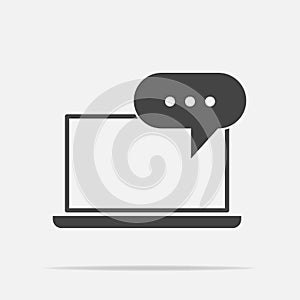 Online training icon. Remote web training. Symbol of online lear