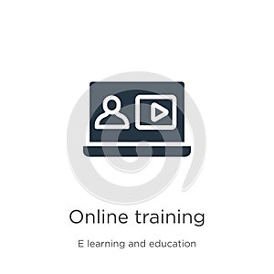 Online training icon vector. Trendy flat online training icon from e learning and education collection isolated on white