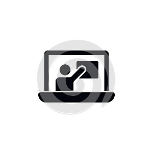 online training, lecture, notebook icon. Simple glyph, flat vector of Online traning icons for UI and UX, website or mobile