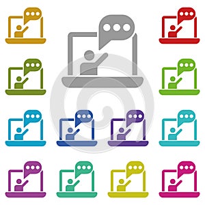 Online training, lecture, notebook, presentation multi color icon. Simple glyph, flat  of online traning icons for ui and ux