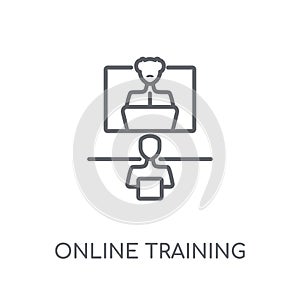 online training linear icon. Modern outline online training logo