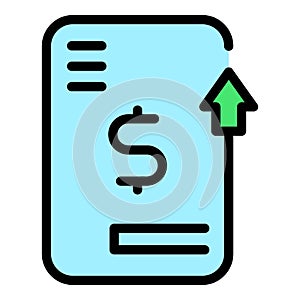 Online transfer money icon color outline vector