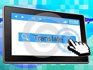 Online Translate Represents Web Site And Internet