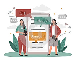 Online translator concept