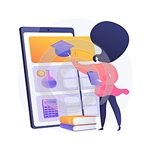 Online tutoring app and software abstract concept vector illustration.
