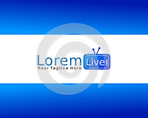 Online TV Channel Logo Concept, Live Streaming Logo Design Template