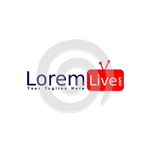 Online TV Channel Logo Concept, Live Streaming Logo Design Template