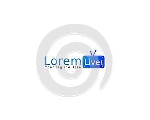 Online TV Channel Logo Concept, Live Streaming Logo Design Template