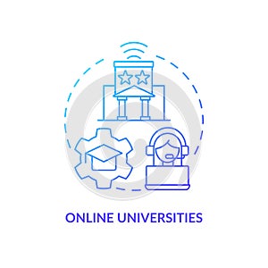 Online universities blue gradient concept icon