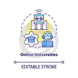 Online universities concept icon