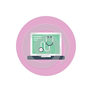 Online vector flat color icon