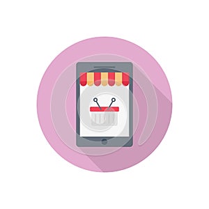 Online vector flat color icon