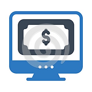 Online vector glyph color icon