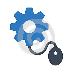 Online vector glyph color icon