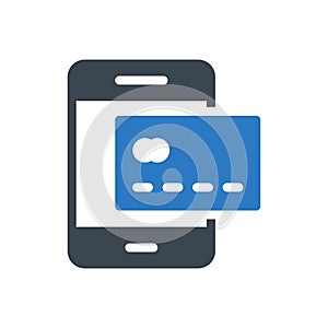 Online vector glyph  color icon