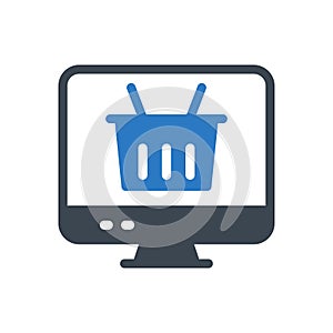 Online vector glyph  color icon