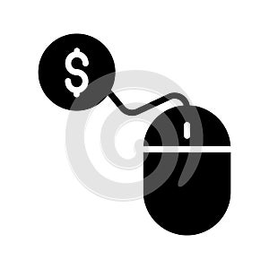 Online glyph flat vector icon