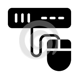 Online glyph flat vector icon