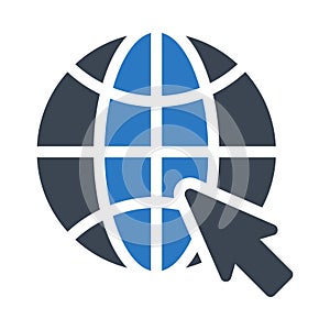 Online glyph colour vector icon